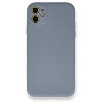 Newface iPhone 11 Kılıf Nano içi Kadife Silikon - Gri