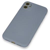Newface iPhone 11 Kılıf Nano içi Kadife Silikon - Gri