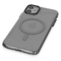 Newface iPhone 11 Kılıf Anka PC Magneticsafe Sert Metal Kapak - Siyah