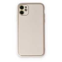 Newface iPhone 11 Kılıf Coco Deri Silikon Kapak - Beyaz