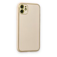 Newface iPhone 11 Kılıf Coco Deri Silikon Kapak - Gold