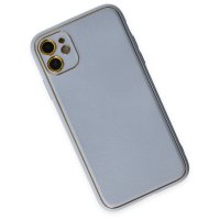 Newface iPhone 11 Kılıf Coco Deri Silikon Kapak - Sky Blue