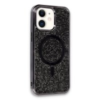 Newface iPhone 11 Kılıf Diamond Magsafe Kapak - Siyah