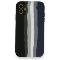 Newface iPhone 11 Kılıf Ebruli Lansman Silikon - Siyah-Lacivert