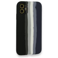 Newface iPhone 11 Kılıf Ebruli Lansman Silikon - Siyah-Lacivert