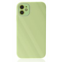 Newface iPhone 11 Kılıf Glass Kapak - Açık Yeşil