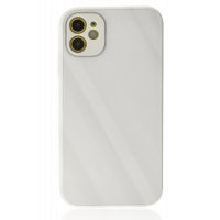 Newface iPhone 12 Kılıf Glass Kapak - Beyaz
