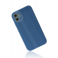 Newface iPhone 11 Kılıf Glass Kapak - Mavi