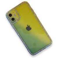 Newface iPhone 11 Kılıf İmaj Silikon - Mavi-Sarı