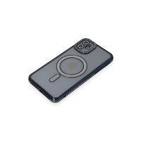 Newface iPhone 11 Kılıf Joke Simli Magneticsafe Kılıf - Lacivert