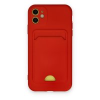 Newface iPhone 11 Kılıf Kelvin Kartvizitli Silikon - Kırmızı