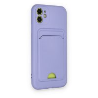 Newface iPhone 11 Kılıf Kelvin Kartvizitli Silikon - Lila