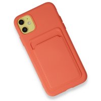 Newface iPhone 11 Kılıf Kelvin Kartvizitli Silikon - Turuncu