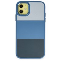 Newface iPhone 11 Kılıf King Kapak - Açık Mavi-Lacivert