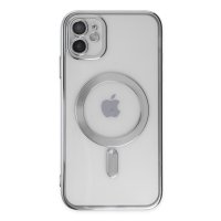 Newface iPhone 11 Kılıf Kross Magneticsafe Kapak - Gümüş