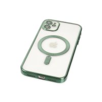 Newface iPhone 11 Kılıf Kross Magneticsafe Kapak - Koyu Yeşil