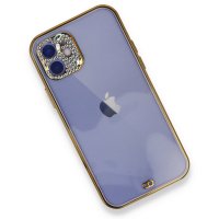 Newface iPhone 11 Kılıf Liva Taşlı Silikon - Mor
