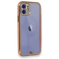 Newface iPhone 11 Kılıf Liva Taşlı Silikon - Pembe