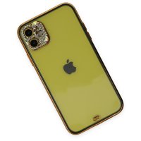 Newface iPhone 11 Kılıf Liva Taşlı Silikon - Yeşil