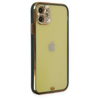 Newface iPhone 11 Kılıf Liva Taşlı Silikon - Yeşil