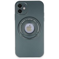 Newface iPhone 11 Kılıf Lukka Magneticsafe Kapak - Koyu Yeşil