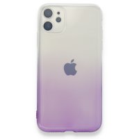 Newface iPhone 11 Kılıf Lüx Çift Renkli Silikon - Mor