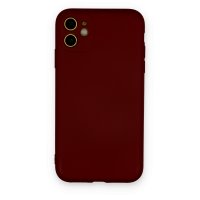 Newface iPhone 11 Kılıf Nano içi Kadife  Silikon - Bordo