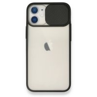 Newface iPhone 11 Kılıf Palm Buzlu Kamera Sürgülü Silikon - Siyah