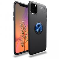 Newface iPhone 11 Kılıf Range Yüzüklü Silikon - Siyah-Mavi