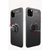 Newface iPhone 11 Kılıf Range Yüzüklü Silikon - Siyah-Mavi
