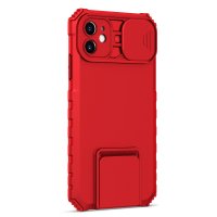 Newface iPhone 11 Kılıf Walker Standlı Kapak - Kırmızı