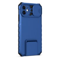 Newface iPhone 11 Kılıf Walker Standlı Kapak - Mavi