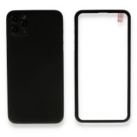 Newface iPhone 11 Pro Kılıf 360 Full Body Silikon Kapak - Siyah