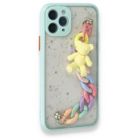 Newface iPhone 11 Pro Kılıf Ayıcıklı Silikon - Yeşil