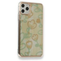 Newface iPhone 11 Pro Kılıf Çiçekli Silikon - Sarı