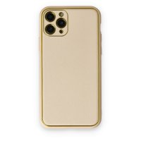 Newface iPhone 11 Pro Kılıf Coco Deri Silikon Kapak - Gold