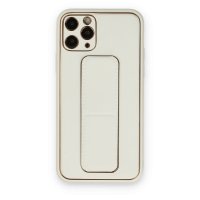 Newface iPhone 11 Pro Kılıf Coco Deri Standlı Kapak - Beyaz