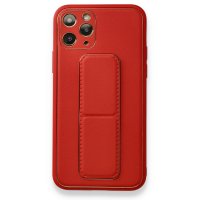 Newface iPhone 11 Pro Kılıf Coco Deri Standlı Kapak - Kırmızı