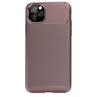 Newface iPhone 11 Pro Kılıf Auto Focus Karbon Kapak - Kahverengi