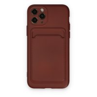 Newface iPhone 11 Pro Kılıf Kelvin Kartvizitli Silikon - Bordo