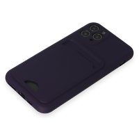 Newface iPhone 11 Pro Kılıf Kelvin Kartvizitli Silikon - Derin Mor