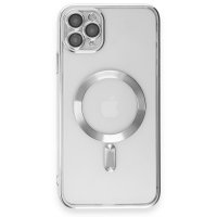 Newface iPhone 11 Pro Kılıf Kross Magneticsafe Kapak - Gümüş