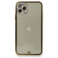 Newface iPhone 11 Pro Kılıf Liva Taşlı Silikon - Siyah
