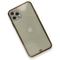 Newface iPhone 11 Pro Kılıf Liva Taşlı Silikon - Siyah