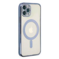 Newface iPhone 11 Pro Kılıf Magneticsafe Lazer Silikon - Sierra Blue