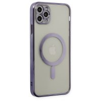 Newface iPhone 11 Pro Kılıf Magneticsafe Lazer Silikon - Mor