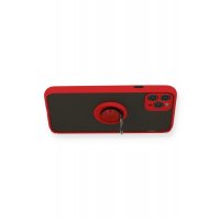 Newface iPhone 11 Pro Kılıf Montreal Yüzüklü Silikon Kapak - Kırmızı