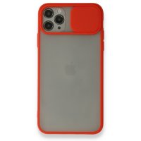 Newface iPhone 11 Pro Kılıf Palm Buzlu Kamera Sürgülü Silikon - Kırmızı