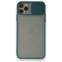 Newface iPhone 11 Pro Kılıf Palm Buzlu Kamera Sürgülü Silikon - Yeşil