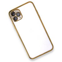 Newface iPhone 11 Pro Kılıf Razer Lensli Silikon - Gold